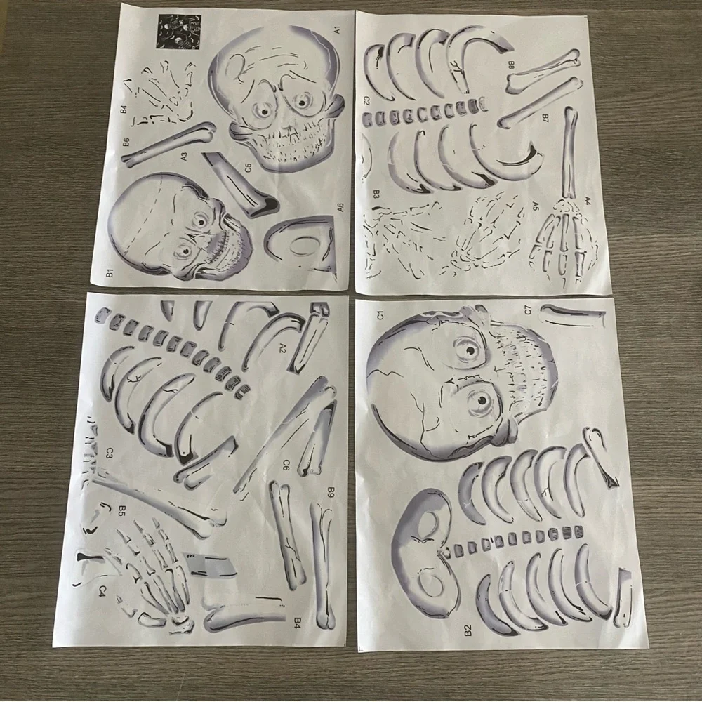 Halloween skeletons peel and stick large wall decals 4 sheets